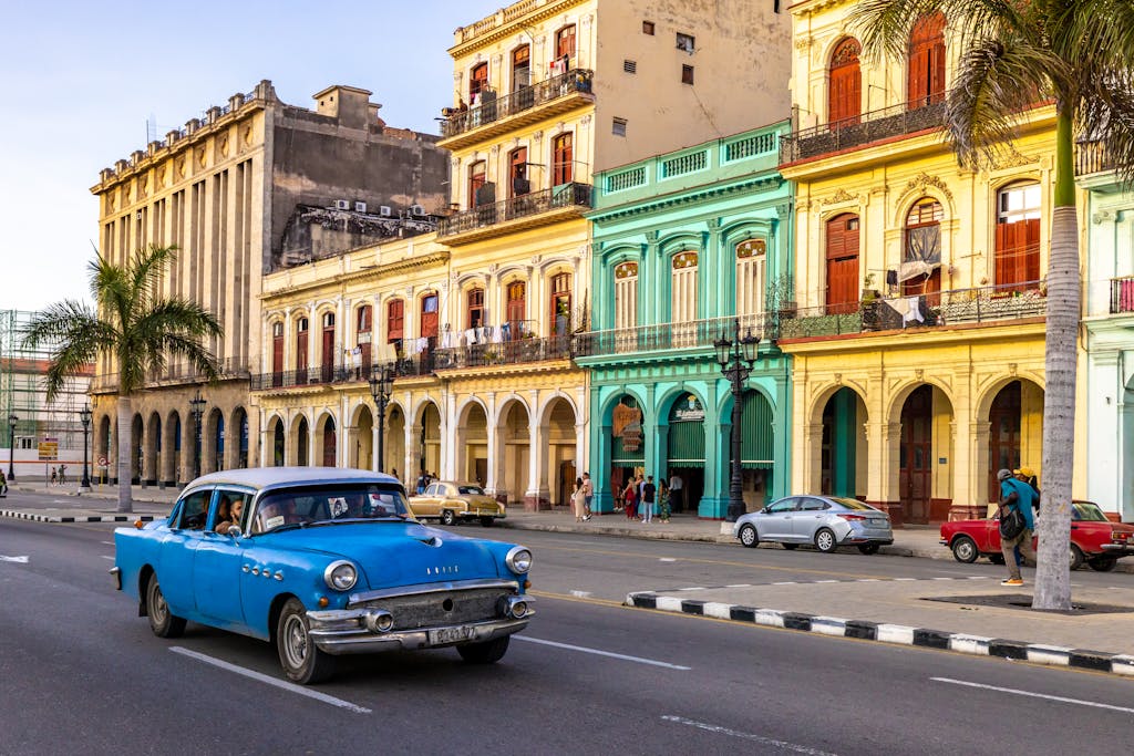 An American Classic Car on the Streets of Havana, Cuba