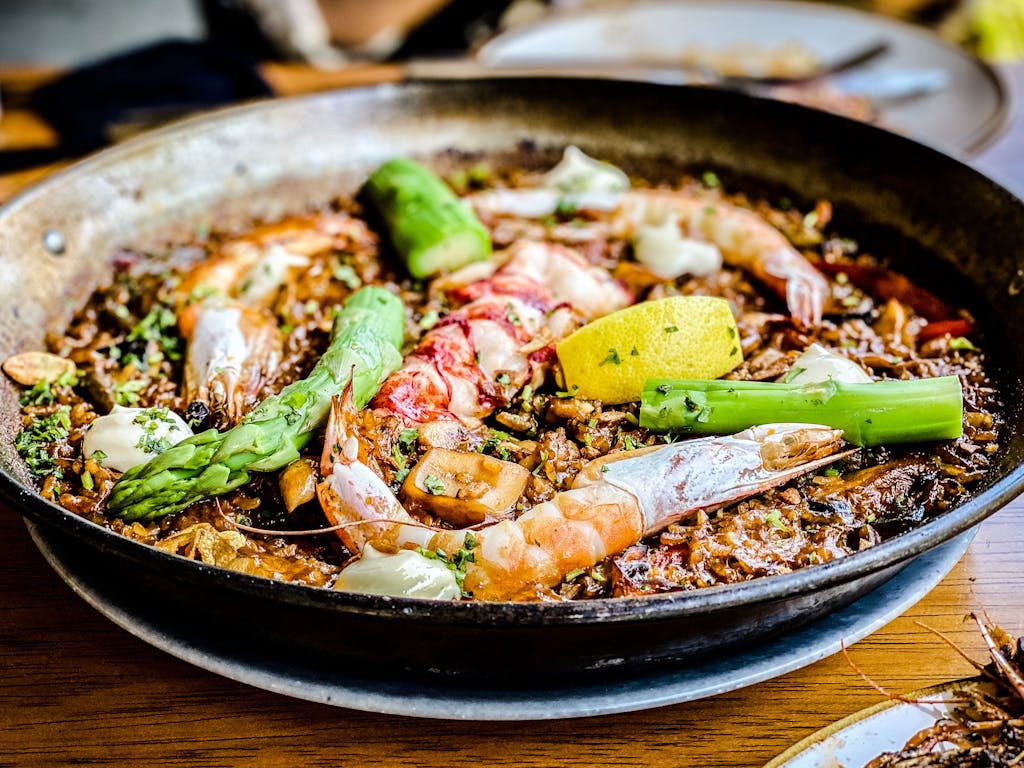 Paella Dish on Ceramic Plate