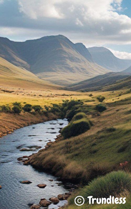 river and mountains of lesotho