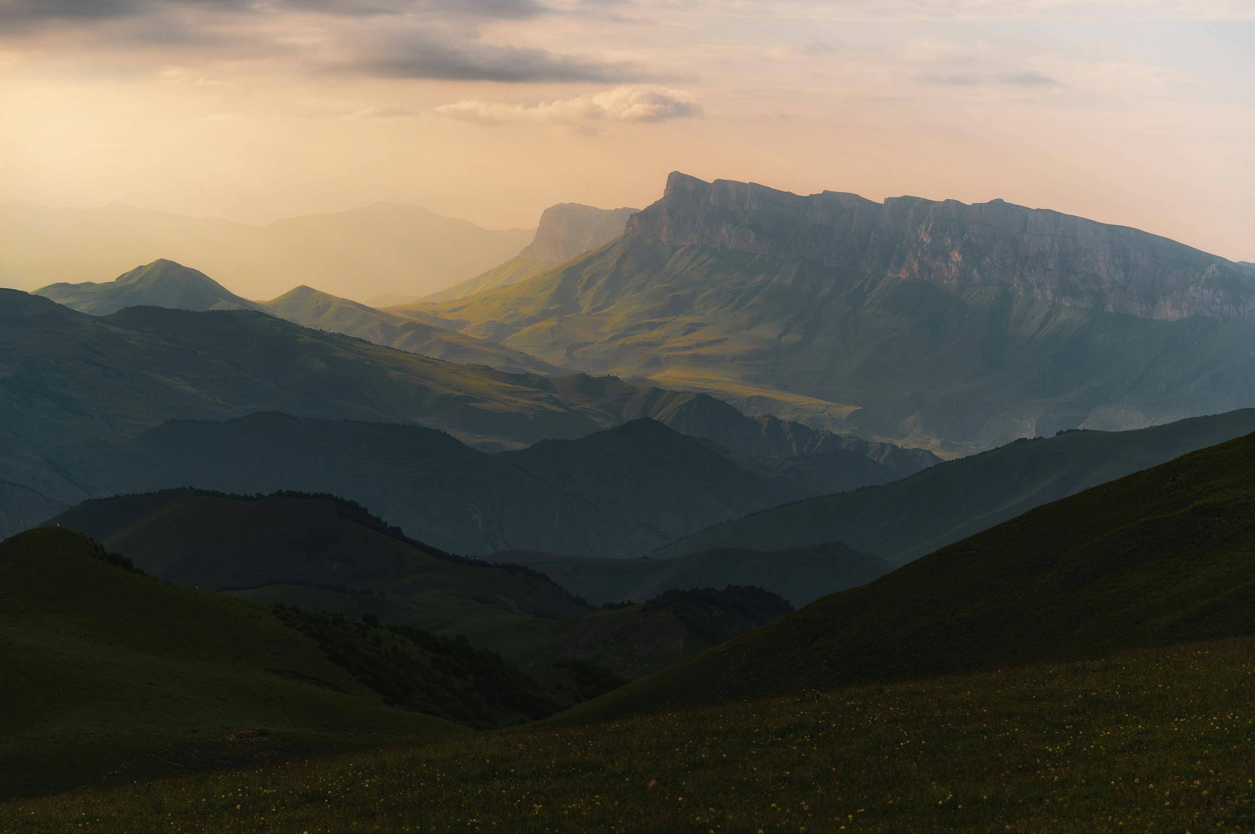 Scenic View of Drakensberg Mountain Ranges