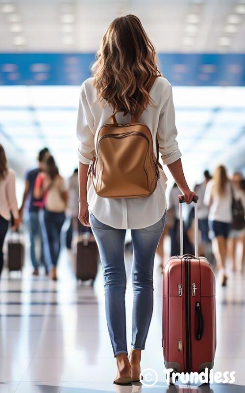 women with travel luggage