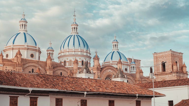 Domes of New Cathedral of Cuenca in Equador