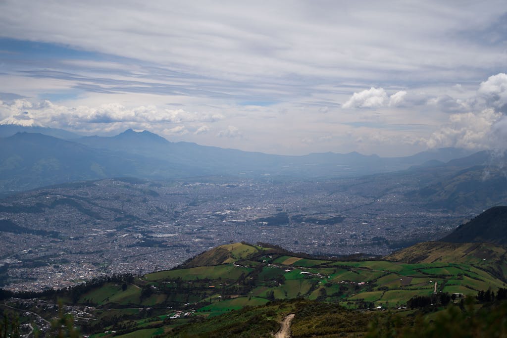 Green Mountains Under White Clouds